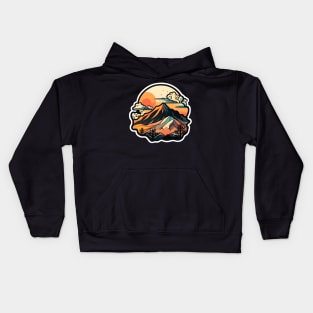 Sunset Mountain Sticker #1 Kids Hoodie